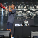 Loyle Carner en concert au Fnac Live Festival, sur le parvis de l'Hôtel De Ville de Paris, le 7 juillet 2017